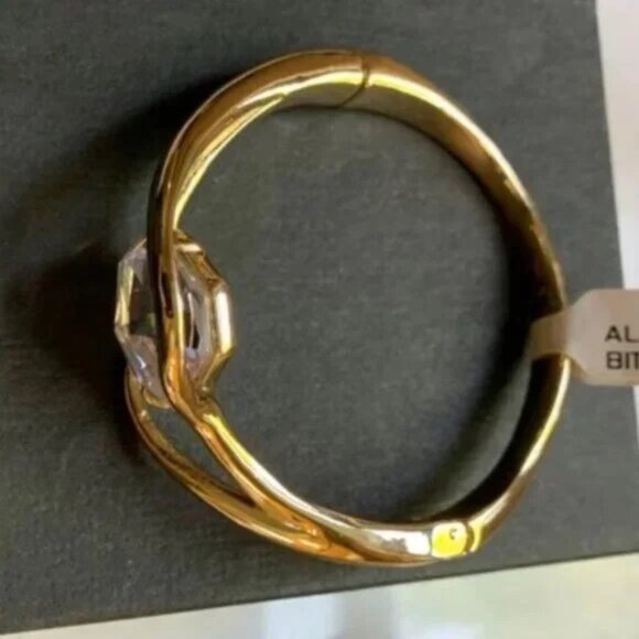 Alexis Bittar Miss Havisham Liquid Gold Oversized CZ Prism Stone Bracelet - Picture 2 of 5